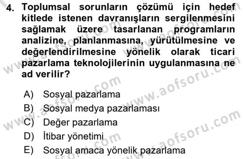 Halkla İlişkilerde Güncel Kavramlar 1 Dersi 2023 - 2024 Yılı (Vize) Ara Sınav Soruları 4. Soru