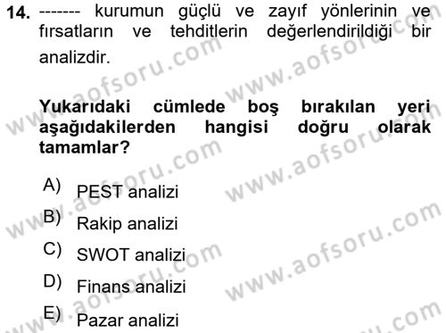 Halkla İlişkilerde Güncel Kavramlar 1 Dersi 2023 - 2024 Yılı (Final) Dönem Sonu Sınav Soruları 14. Soru