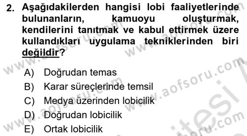 Halkla İlişkilerde Güncel Kavramlar 1 Dersi 2023 - 2024 Yılı (Final) Dönem Sonu Sınav Soruları 2. Soru