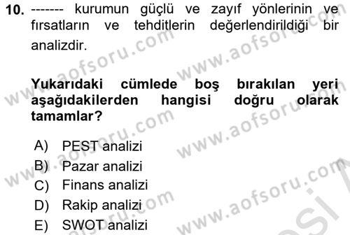 Halkla İlişkilerde Güncel Kavramlar 1 Dersi 2023 - 2024 Yılı Yaz Okulu Sınav Soruları 10. Soru