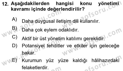 Halkla İlişkilerde Güncel Kavramlar 1 Dersi 2023 - 2024 Yılı Yaz Okulu Sınav Soruları 12. Soru