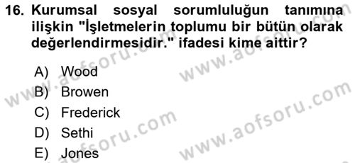 Halkla İlişkilerde Güncel Kavramlar 1 Dersi 2024 - 2025 Yılı (Final) Dönem Sonu Sınav Soruları 16. Soru