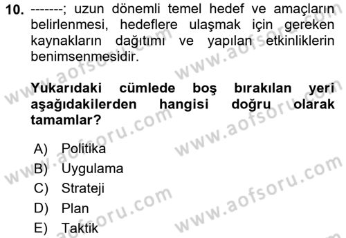 Halkla İlişkilerde Güncel Kavramlar 1 Dersi 2025 - 2026 Yılı (Vize) Ara Sınav Soruları 10. Soru