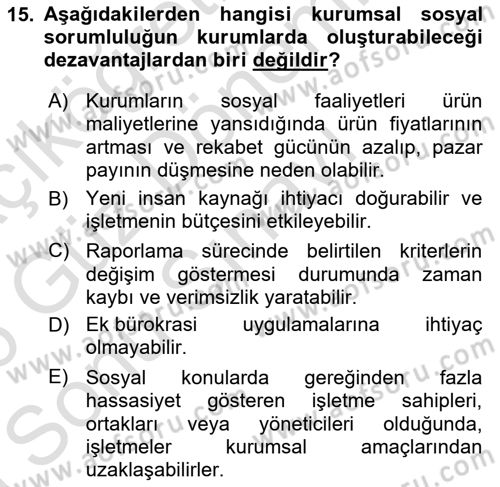 Halkla İlişkilerde Güncel Kavramlar 1 Dersi 2025 - 2026 Yılı (Final) Dönem Sonu Sınav Soruları 15. Soru