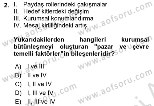 Halkla İlişkilerde Güncel Kavramlar 1 Dersi 2025 - 2026 Yılı (Final) Dönem Sonu Sınav Soruları 2. Soru