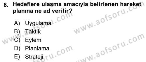 Halkla İlişkilerde Güncel Kavramlar 2 Dersi 2021 - 2022 Yılı (Vize) Ara Sınav Soruları 8. Soru