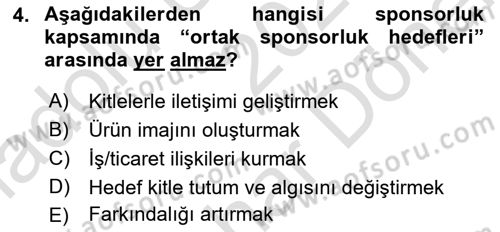Halkla İlişkilerde Güncel Kavramlar 2 Dersi 2021 - 2022 Yılı (Final) Dönem Sonu Sınav Soruları 4. Soru