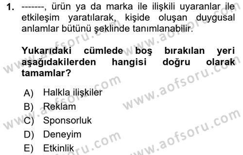 Halkla İlişkilerde Güncel Kavramlar 2 Dersi 2021 - 2022 Yılı Yaz Okulu Sınav Soruları 1. Soru