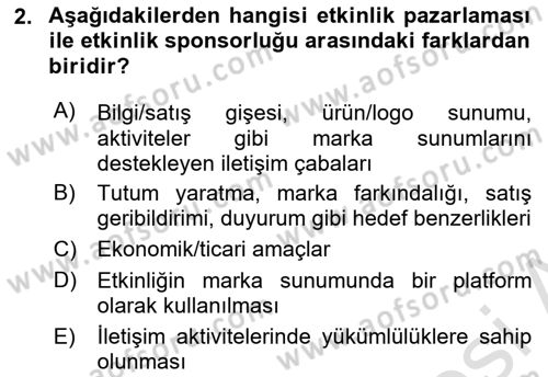 Halkla İlişkilerde Güncel Kavramlar 2 Dersi 2021 - 2022 Yılı Yaz Okulu Sınav Soruları 2. Soru