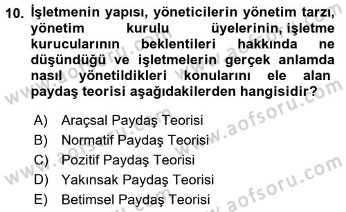 Halkla İlişkilerde Güncel Kavramlar 2 Dersi 2022 - 2023 Yılı Yaz Okulu Sınav Soruları 10. Soru