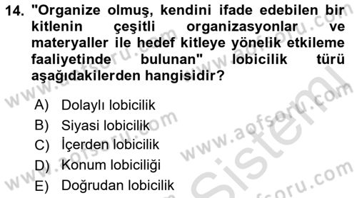 Halkla İlişkilerde Güncel Kavramlar 2 Dersi 2022 - 2023 Yılı Yaz Okulu Sınav Soruları 14. Soru