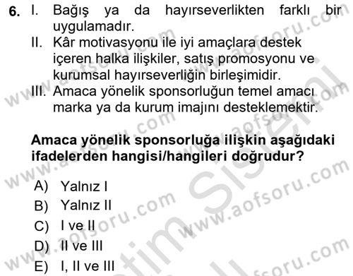 Halkla İlişkilerde Güncel Kavramlar 2 Dersi 2022 - 2023 Yılı Yaz Okulu Sınav Soruları 6. Soru