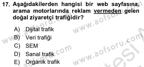 Halkla İlişkilerde Güncel Kavramlar 2 Dersi 2023 - 2024 Yılı (Vize) Ara Sınav Soruları 17. Soru
