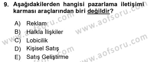 Halkla İlişkilerde Güncel Kavramlar 2 Dersi 2023 - 2024 Yılı (Vize) Ara Sınav Soruları 9. Soru