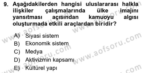 Halkla İlişkilerde Güncel Kavramlar 2 Dersi 2023 - 2024 Yılı (Final) Dönem Sonu Sınav Soruları 9. Soru