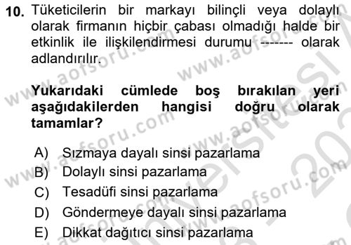 Halkla İlişkilerde Güncel Kavramlar 2 Dersi 2023 - 2024 Yılı Yaz Okulu Sınav Soruları 10. Soru