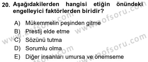Halkla İlişkilerde Güncel Kavramlar 2 Dersi 2023 - 2024 Yılı Yaz Okulu Sınav Soruları 20. Soru