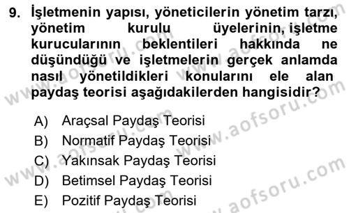 Halkla İlişkilerde Güncel Kavramlar 2 Dersi 2023 - 2024 Yılı Yaz Okulu Sınav Soruları 9. Soru