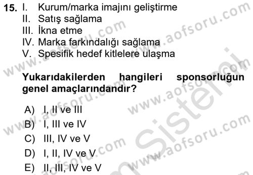 Halkla İlişkilerde Güncel Kavramlar 2 Dersi 2024 - 2025 Yılı (Vize) Ara Sınav Soruları 15. Soru