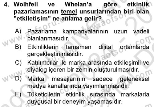 Halkla İlişkilerde Güncel Kavramlar 2 Dersi 2024 - 2025 Yılı (Vize) Ara Sınav Soruları 4. Soru