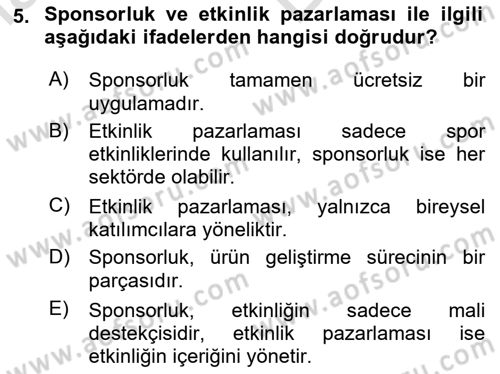 Halkla İlişkilerde Güncel Kavramlar 2 Dersi 2024 - 2025 Yılı (Vize) Ara Sınav Soruları 5. Soru