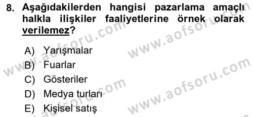 Halkla İlişkilerde Güncel Kavramlar 2 Dersi 2024 - 2025 Yılı (Vize) Ara Sınav Soruları 8. Soru