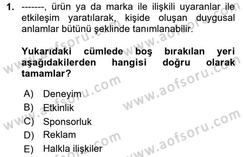 Halkla İlişkilerde Güncel Kavramlar 2 Dersi 2024 - 2025 Yılı (Final) Dönem Sonu Sınav Soruları 1. Soru