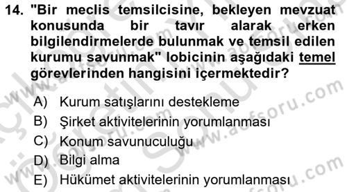 Halkla İlişkilerde Güncel Kavramlar 2 Dersi 2024 - 2025 Yılı (Final) Dönem Sonu Sınav Soruları 14. Soru