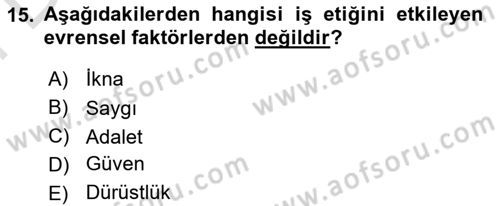 Halkla İlişkilerde Güncel Kavramlar 2 Dersi 2024 - 2025 Yılı (Final) Dönem Sonu Sınav Soruları 15. Soru