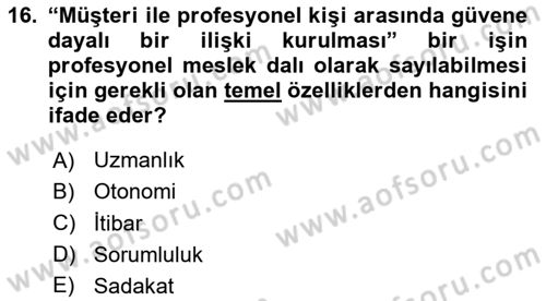 Halkla İlişkilerde Güncel Kavramlar 2 Dersi 2024 - 2025 Yılı (Final) Dönem Sonu Sınav Soruları 16. Soru