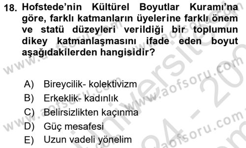 Halkla İlişkilerde Güncel Kavramlar 2 Dersi 2024 - 2025 Yılı (Final) Dönem Sonu Sınav Soruları 18. Soru