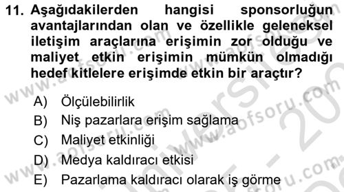 Halkla İlişkilerde Güncel Kavramlar 2 Dersi 2025 - 2026 Yılı (Vize) Ara Sınav Soruları 11. Soru
