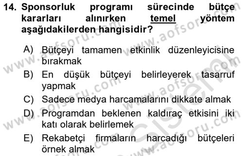 Halkla İlişkilerde Güncel Kavramlar 2 Dersi 2025 - 2026 Yılı (Vize) Ara Sınav Soruları 14. Soru