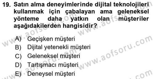 Halkla İlişkilerde Güncel Kavramlar 2 Dersi 2025 - 2026 Yılı (Vize) Ara Sınav Soruları 19. Soru