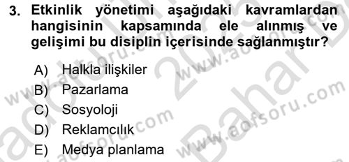 Halkla İlişkilerde Güncel Kavramlar 2 Dersi 2025 - 2026 Yılı (Vize) Ara Sınav Soruları 3. Soru