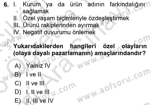 Halkla İlişkilerde Güncel Kavramlar 2 Dersi 2025 - 2026 Yılı (Vize) Ara Sınav Soruları 6. Soru