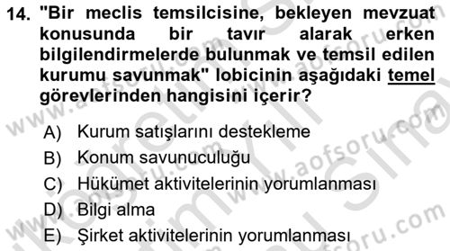 Halkla İlişkilerde Güncel Kavramlar 2 Dersi 2025 - 2026 Yılı (Final) Dönem Sonu Sınav Soruları 14. Soru
