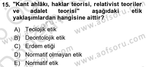 Halkla İlişkilerde Güncel Kavramlar 2 Dersi 2025 - 2026 Yılı (Final) Dönem Sonu Sınav Soruları 15. Soru