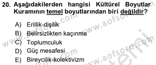 Halkla İlişkilerde Güncel Kavramlar 2 Dersi 2025 - 2026 Yılı (Final) Dönem Sonu Sınav Soruları 20. Soru