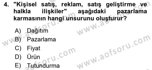 Halkla İlişkilerde Güncel Kavramlar 2 Dersi 2025 - 2026 Yılı (Final) Dönem Sonu Sınav Soruları 4. Soru