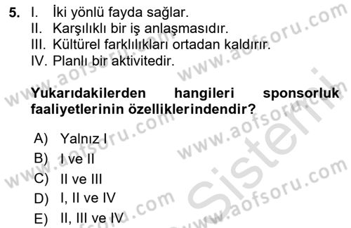 Halkla İlişkilerde Güncel Kavramlar 2 Dersi 2025 - 2026 Yılı (Final) Dönem Sonu Sınav Soruları 5. Soru