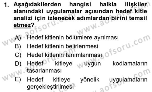 Dijital Halkla İlişkiler Dersi 2021 - 2022 Yılı (Final) Dönem Sonu Sınav Soruları 1. Soru