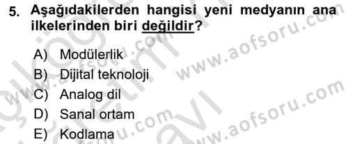 Dijital Halkla İlişkiler Dersi 2022 - 2023 Yılı Yaz Okulu Sınav Soruları 5. Soru