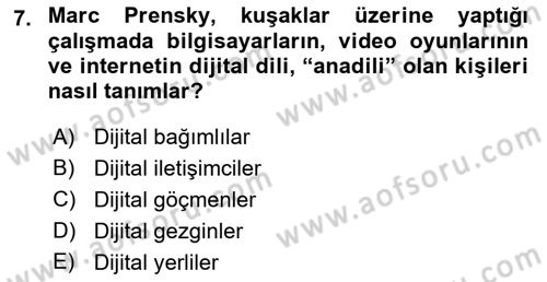 Dijital Halkla İlişkiler Dersi 2022 - 2023 Yılı Yaz Okulu Sınav Soruları 7. Soru