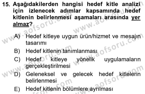 Dijital Halkla İlişkiler Dersi 2023 - 2024 Yılı (Vize) Ara Sınav Soruları 15. Soru