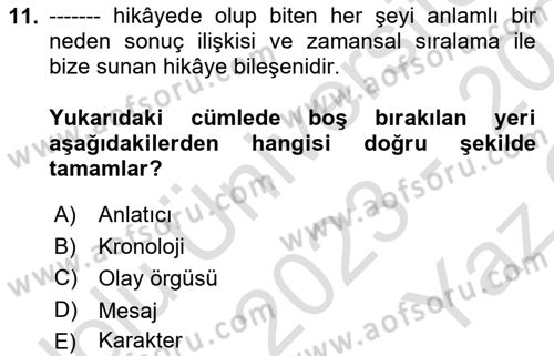 Dijital Halkla İlişkiler Dersi 2023 - 2024 Yılı Yaz Okulu Sınav Soruları 11. Soru