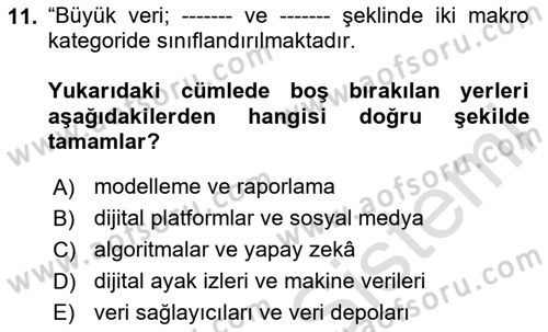 Dijital Halkla İlişkiler Dersi 2024 - 2025 Yılı (Final) Dönem Sonu Sınav Soruları 11. Soru