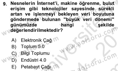 Dijital Halkla İlişkiler Dersi 2024 - 2025 Yılı (Final) Dönem Sonu Sınav Soruları 9. Soru