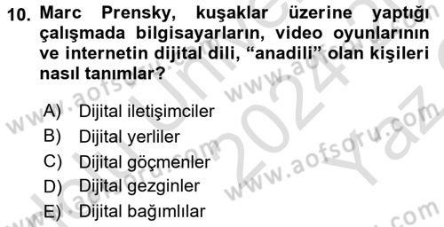 Dijital Halkla İlişkiler Dersi 2024 - 2025 Yılı Yaz Okulu Sınav Soruları 10. Soru