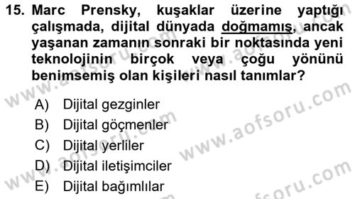 Dijital Halkla İlişkiler Dersi 2025 - 2026 Yılı (Vize) Ara Sınav Soruları 15. Soru